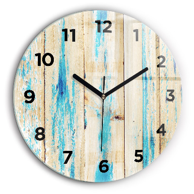 Lemn zgâriat Ceas perete din sticlă rotund