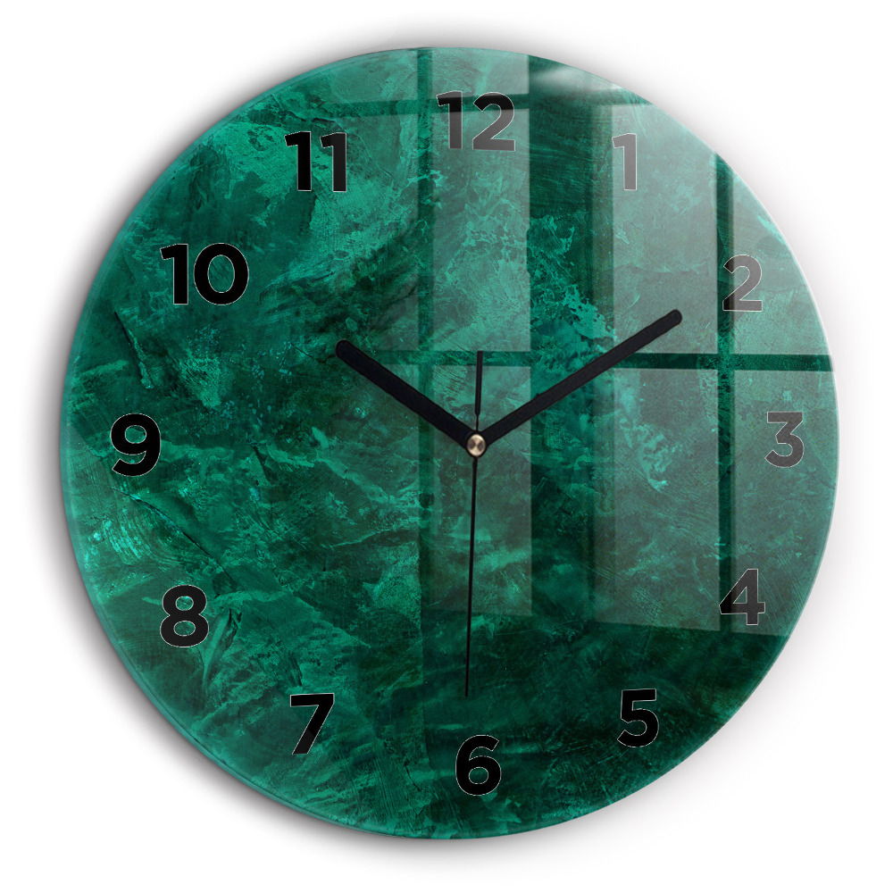 Perete de smarald Ceas rotund de perete din sticlă