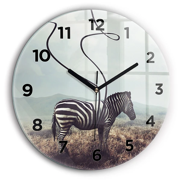 Zebra – Abstracție Ceas din sticlă rotund