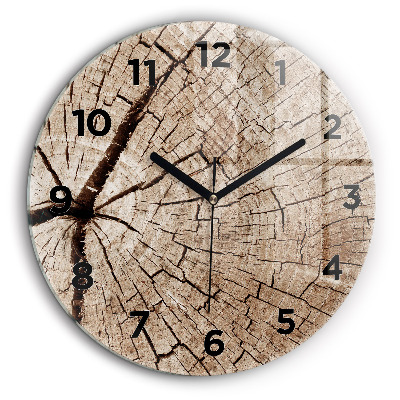 ciot de lemn vechi Ceas perete din sticlă rotund