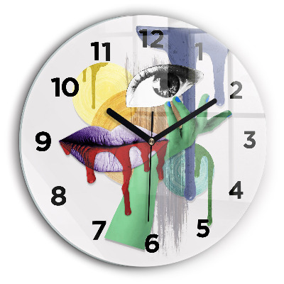 Colaj suprarealist Ceas perete din sticlă rotund