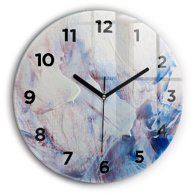 Textura abstractă de vopsea Ceas perete din sticlă rotund