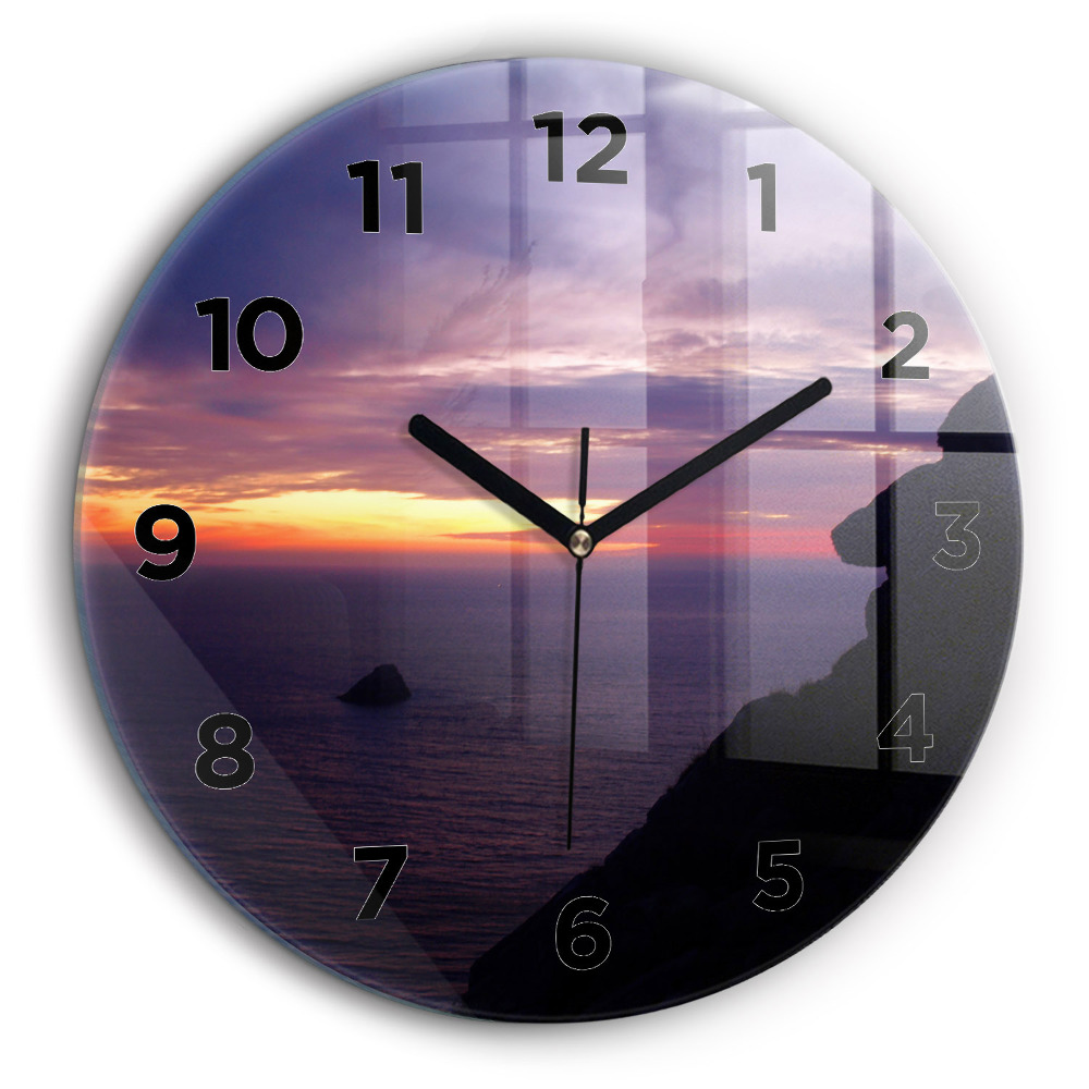 Cap de piatra Ceas din sticlă rotund