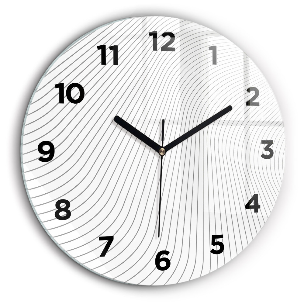 Linii abstracte Ceas de sticlă pe perete rotund