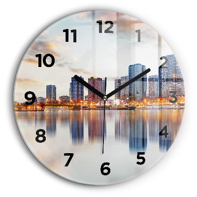 Panoramă cu Turnul Eiffel Ceas din sticlă rotund