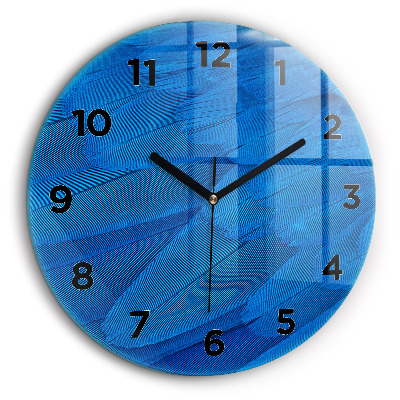 Pană de pasăre Ceas de sticlă pe perete rotund