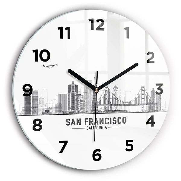 Panorama San Francisco Ceas din sticlă rotund