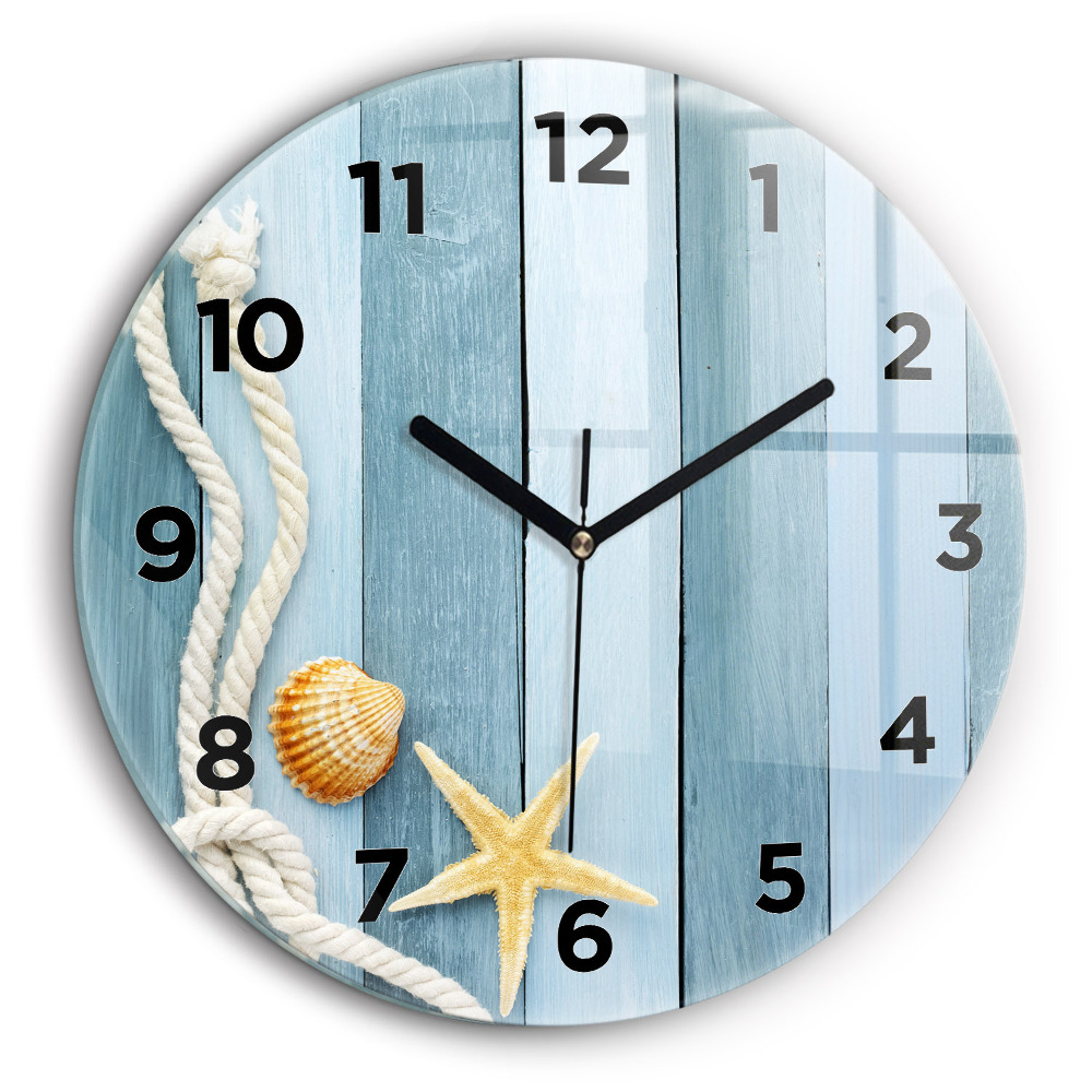 Scânduri în dungi și un papion Ceas perete din sticlă rotund