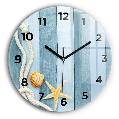 Scânduri în dungi și un papion Ceas perete din sticlă rotund