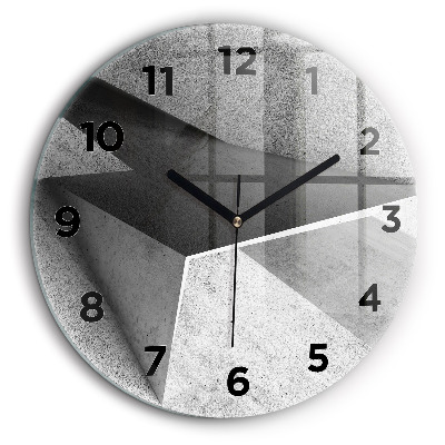 Triunghiuri abstracte Ceas de sticlă pe perete rotund