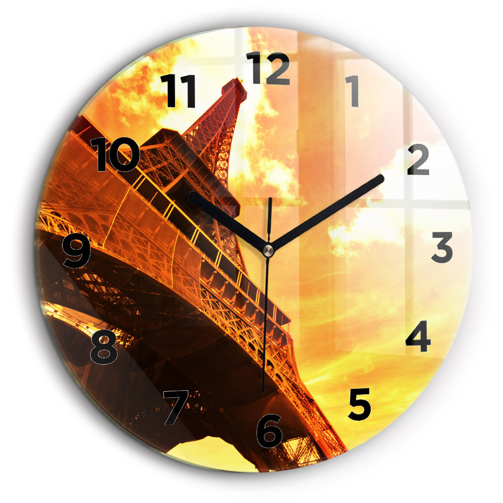 Turnul Eiffel din Paris Ceas din sticlă rotund