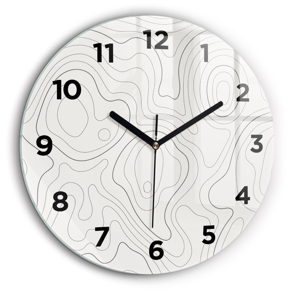 Pete de abstracție Ceas perete din sticlă rotund