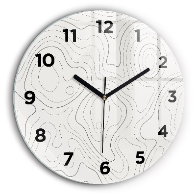 Pete de abstracție Ceas perete din sticlă rotund