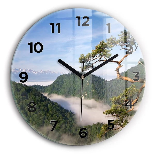 Sokolica Wierch în Munții Pieniny Ceas rotund de perete din sticlă