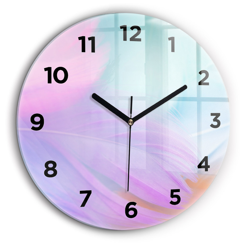 Pene colorate Ceas din sticlă rotund