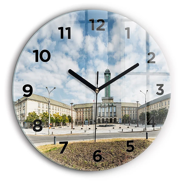 Panorama orasului Ostrava Ceas rotund de perete din sticlă