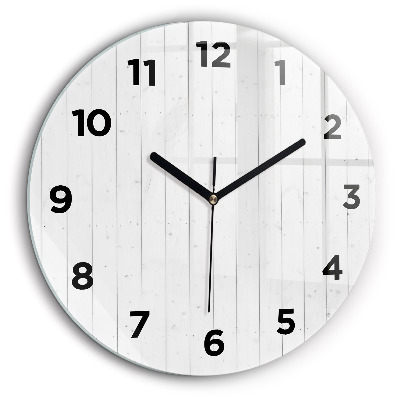 Model de panouri din lemn Ceas perete din sticlă rotund