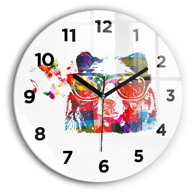 Cap de urs Ceas rotund de perete din sticlă