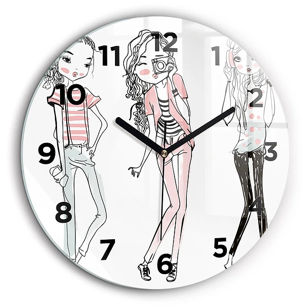Moda feminina Ceas perete din sticlă rotund