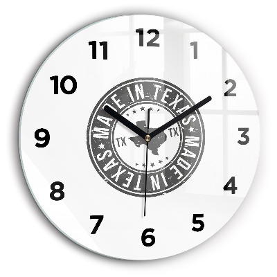 ștampila Texas Ceas perete din sticlă rotund