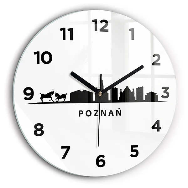 Grafică panoramică Poznań Ceas din sticlă rotund