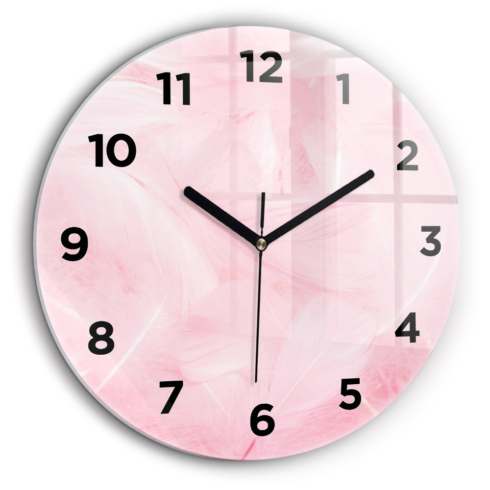 Pene – abstracție Ceas rotund de perete din sticlă