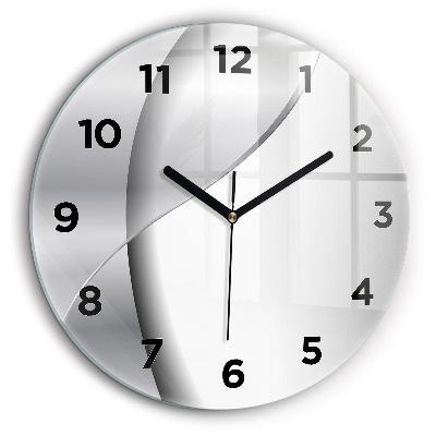 Abstracția argintului Ceas de sticlă pe perete rotund