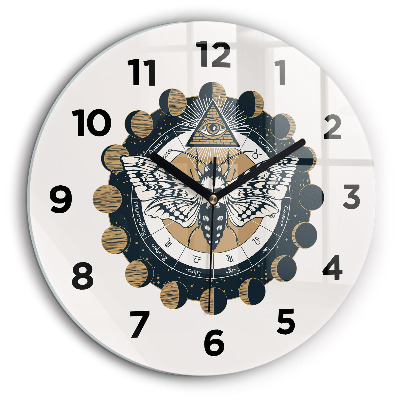 Fazele lunii și ochiul Ceas din sticlă rotund