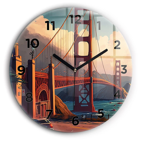 Pod din San Francisco Ceas de sticlă pe perete rotund
