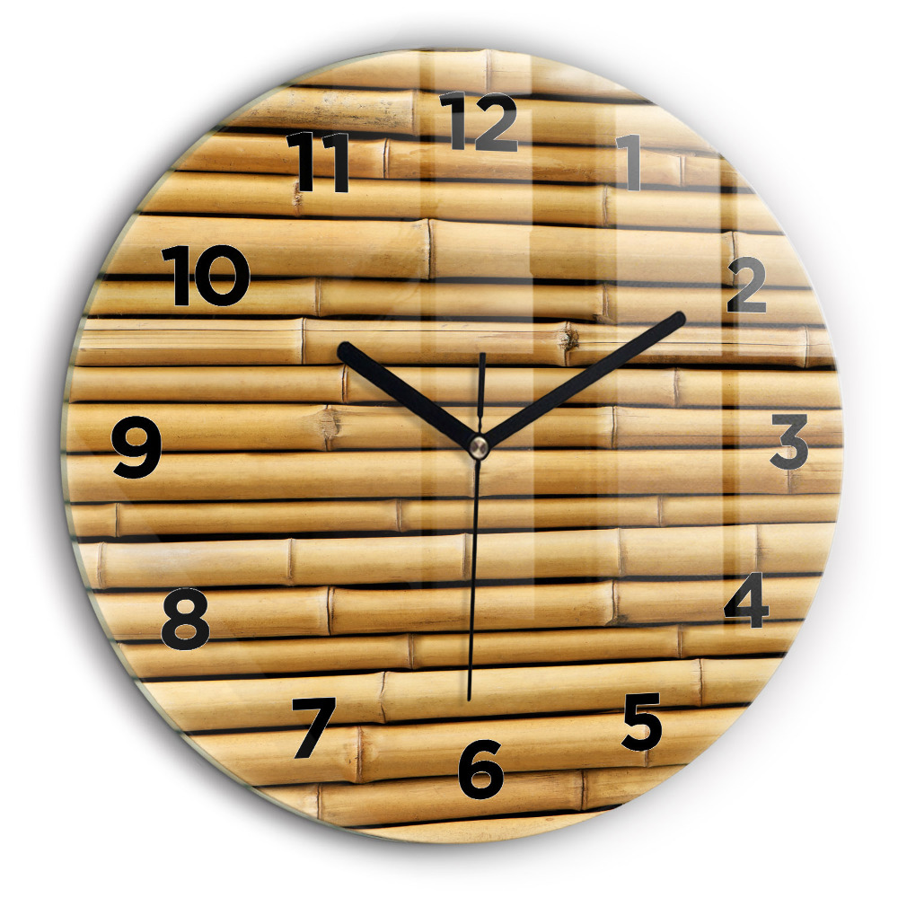 Bețe de bambus Ceas de sticlă pe perete rotund
