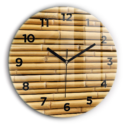 Bețe de bambus Ceas de sticlă pe perete rotund