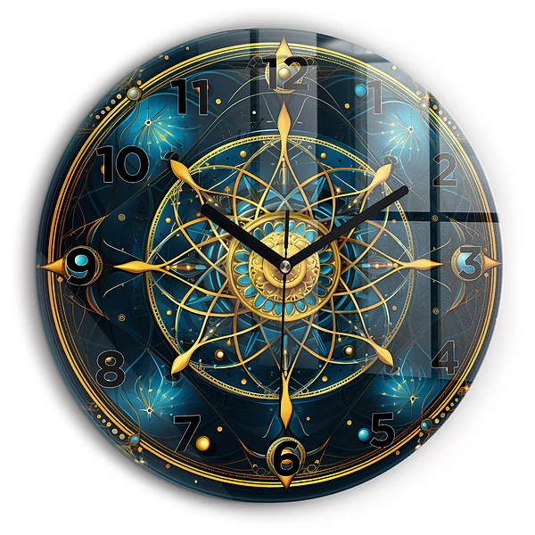 Ceas horoscop Ceas rotund de perete din sticlă