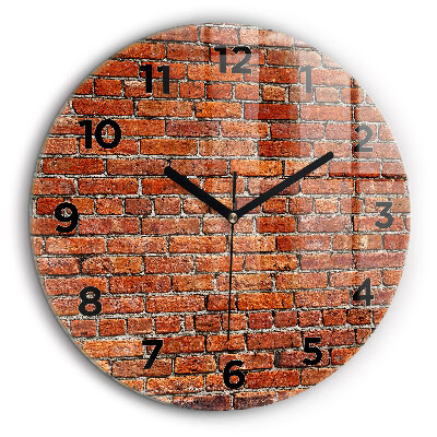 Zid vechi de cărămidă Ceas perete din sticlă rotund