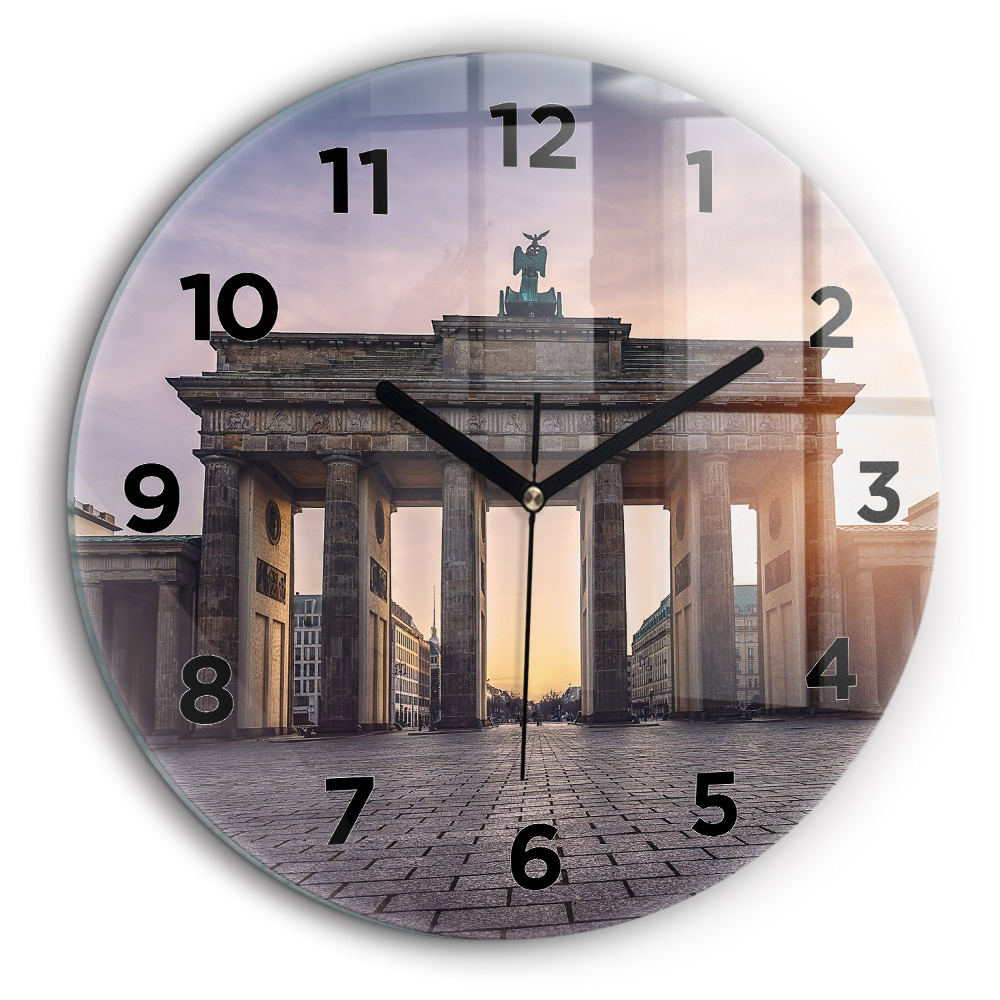 Poarta Brandenburg Ceas rotund de perete din sticlă