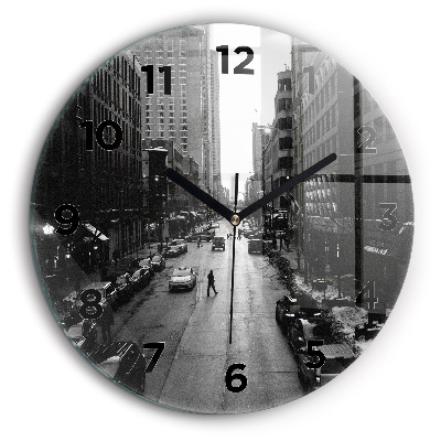Străzile orașului Chicago Ceas din sticlă rotund