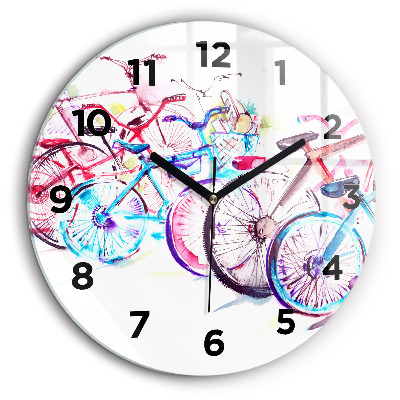 Biciclete de oraș colorate Ceas din sticlă rotund