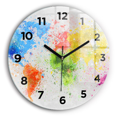 Harta lumii pe hârtie Ceas perete din sticlă rotund