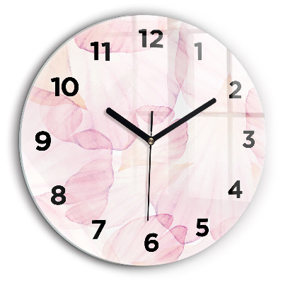 Petale de acuarelă Ceas rotund de perete din sticlă
