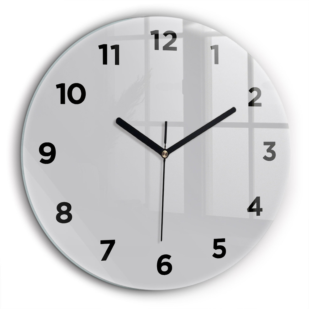 Gri deschis Ceas din sticlă rotund