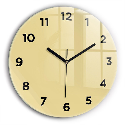 Cremoasă Ceas rotund de perete din sticlă