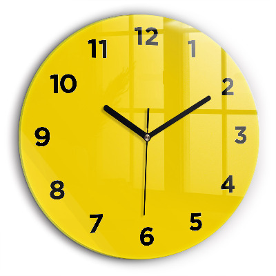 Galben Ceas rotund de perete din sticlă