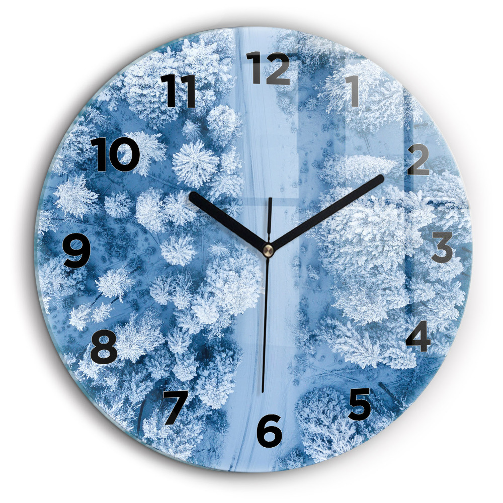 Pădure dintr-o dronă Ceas perete din sticlă rotund