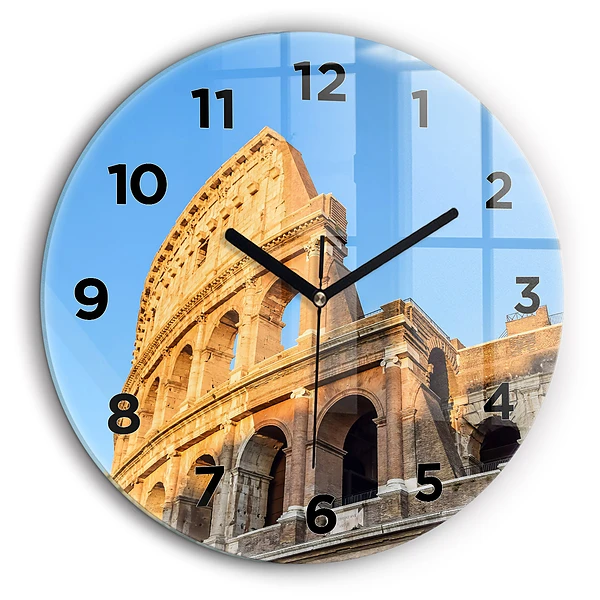 Colosseumul din Roma Ceas de sticlă pe perete rotund