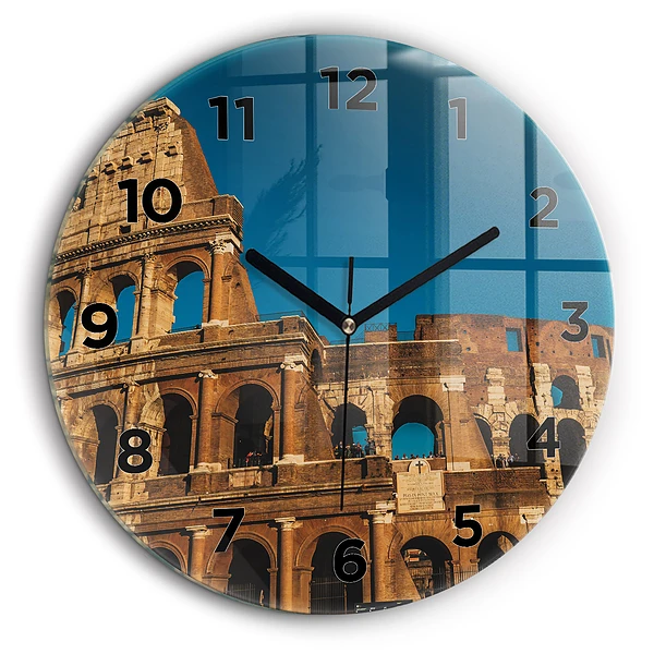 Colosseumul din Italia Ceas din sticlă rotund