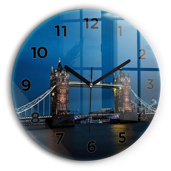 Tower Bridge Londra noaptea Ceas perete din sticlă rotund