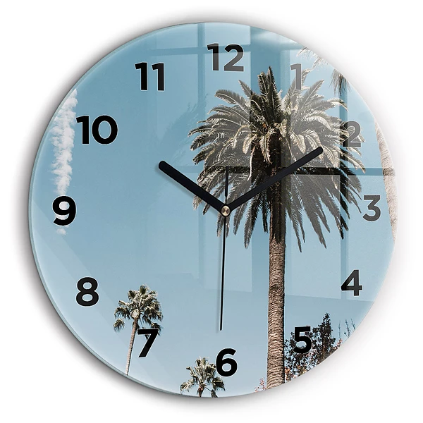 Palmieri din Los Angeles Ceas din sticlă rotund