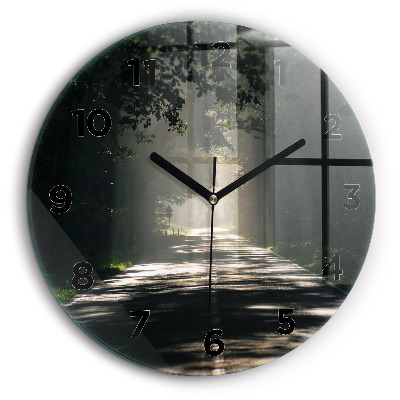 Drum forestier Ceas perete din sticlă rotund