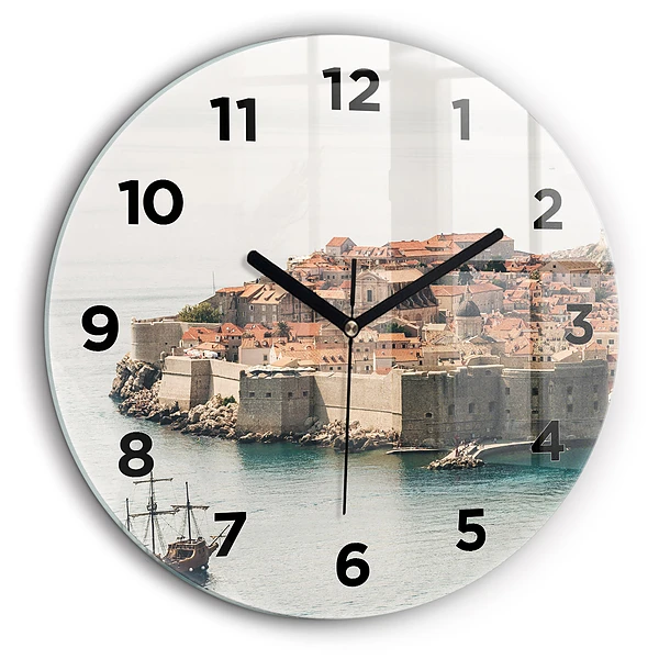 Nava cu pânze în Dubrovnik Ceas din sticlă rotund