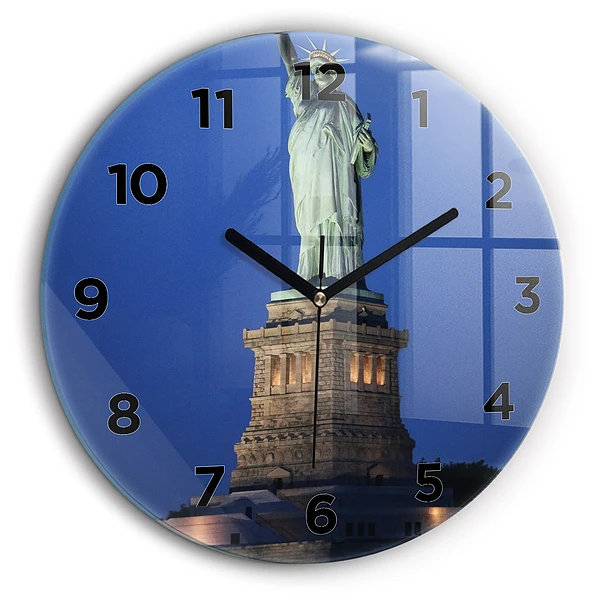 Statuia Libertății New York Ceas perete din sticlă rotund