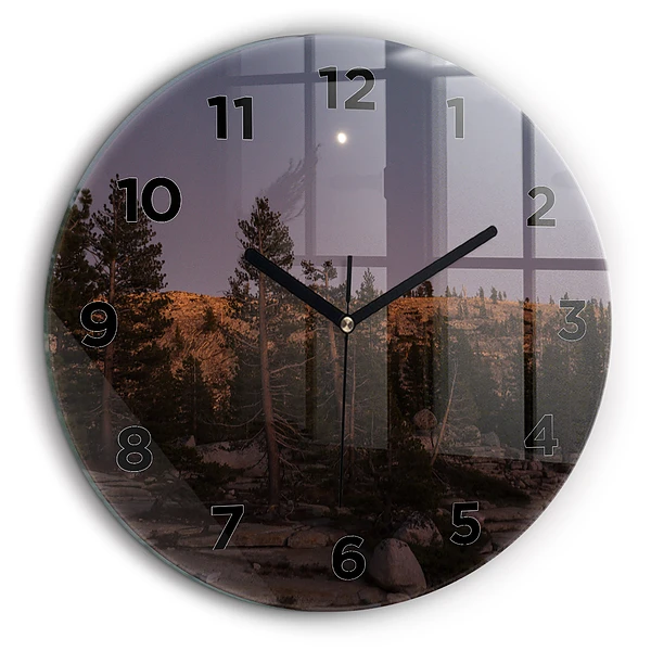 Drumul stâncos al lui Yosemite Ceas perete din sticlă rotund